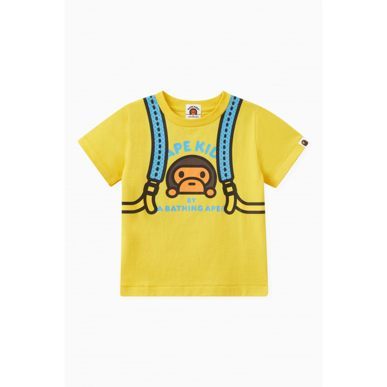 A Bathing Ape - Baby Milo Daypack Logo T-shirt in Cotton Yellow