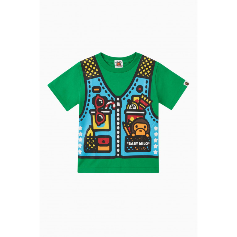 A Bathing Ape - Baby Milo Vest-print T-shirt in Cotton Green