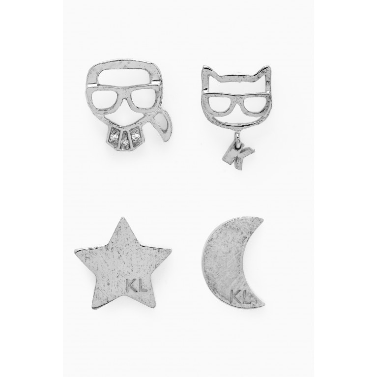 Karl Lagerfeld - K/Ikonik Star Earring Set in Sterling Silver