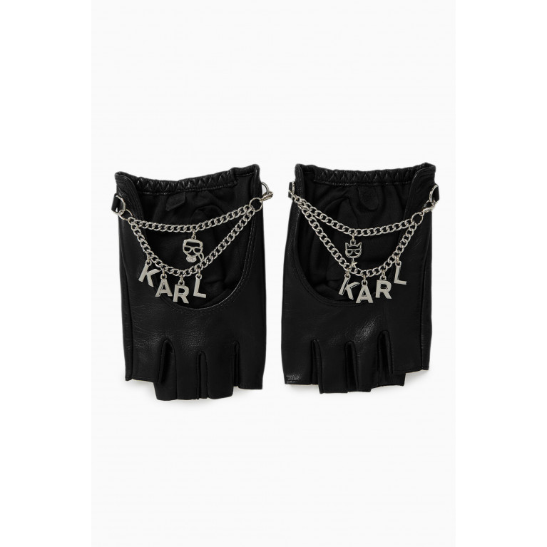 Karl Lagerfeld - K/Evening Fingerless Gloves in Leather