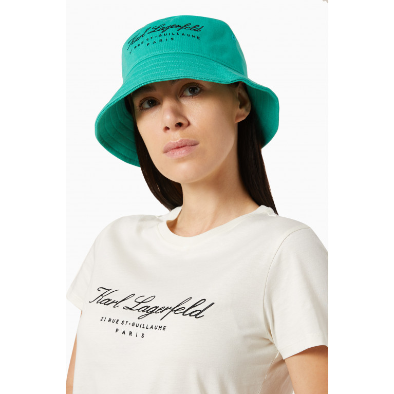 Karl Lagerfeld - Hotel Karl Bucket Hat in Gabardine