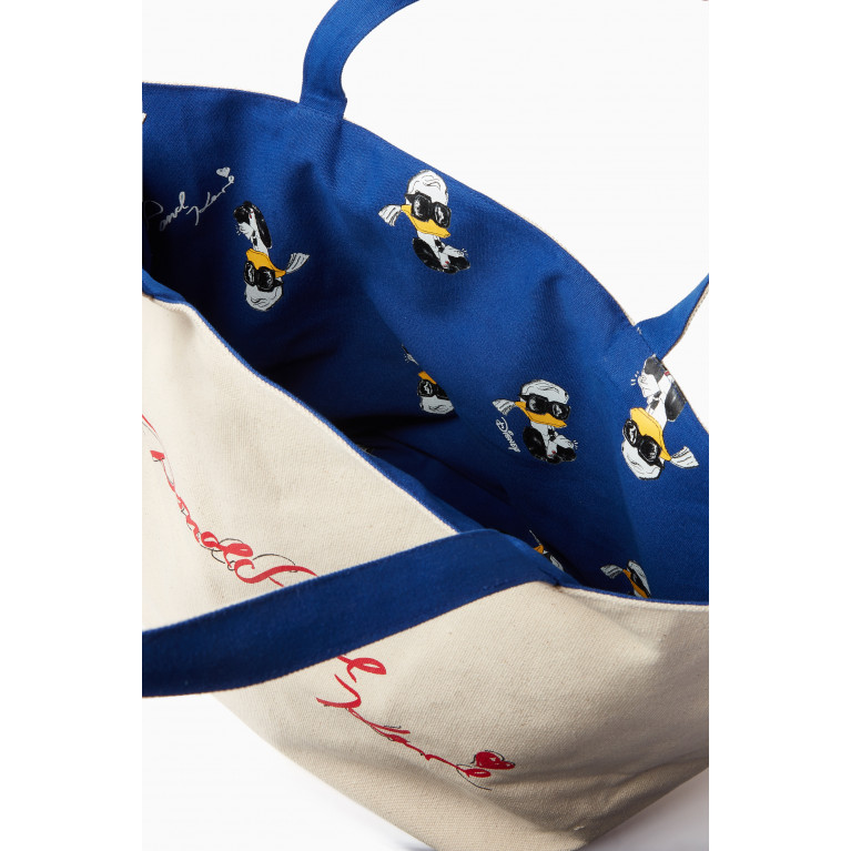 Karl Lagerfeld - x Disney Donald Duck Reversible Tote Bag in Recycled Canvas