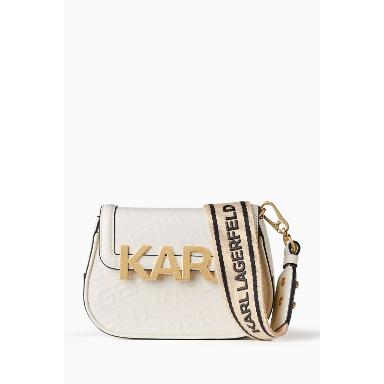 Karl Lagerfeld - K/Letters Embossed Crossbody Bag in Leather