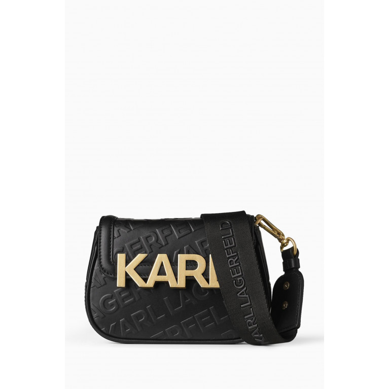 Karl Lagerfeld - K/Letters Embossed Crossbody Bag in Leather