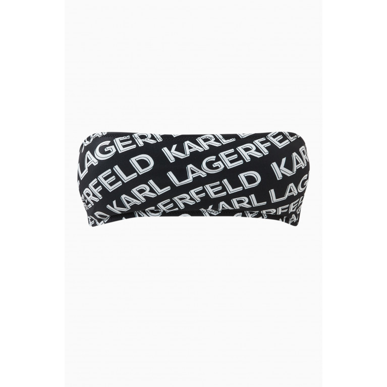 Karl Lagerfeld - Allover Print Bandeau Bikini Top
