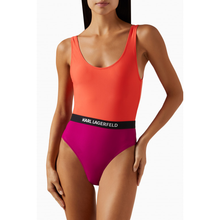 Karl Lagerfeld - Colour-block One-piece Swimsuit