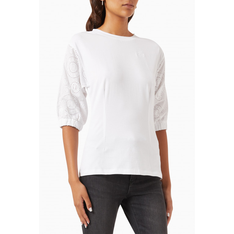 Karl Lagerfeld - Puffy Sleeve T-shirt in Jersey