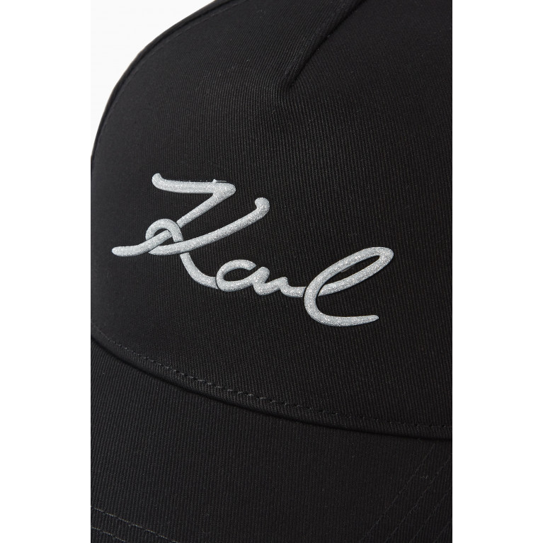 Karl Lagerfeld - K/Signature Baseball Cap in Cotton Gabardine