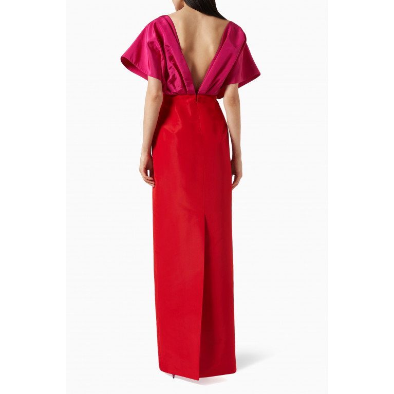 Carolina Herrera - Colour-block Column Gown in Silk-faille