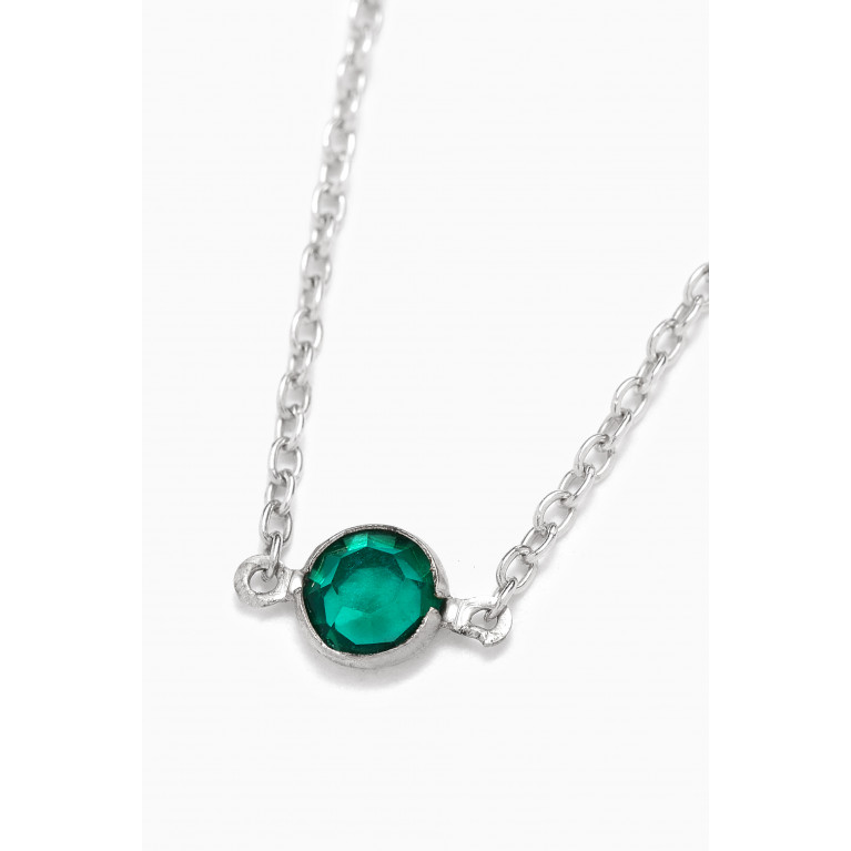 Susan Caplan - 1970s Faux Emerald Swarovski Crystal Necklace