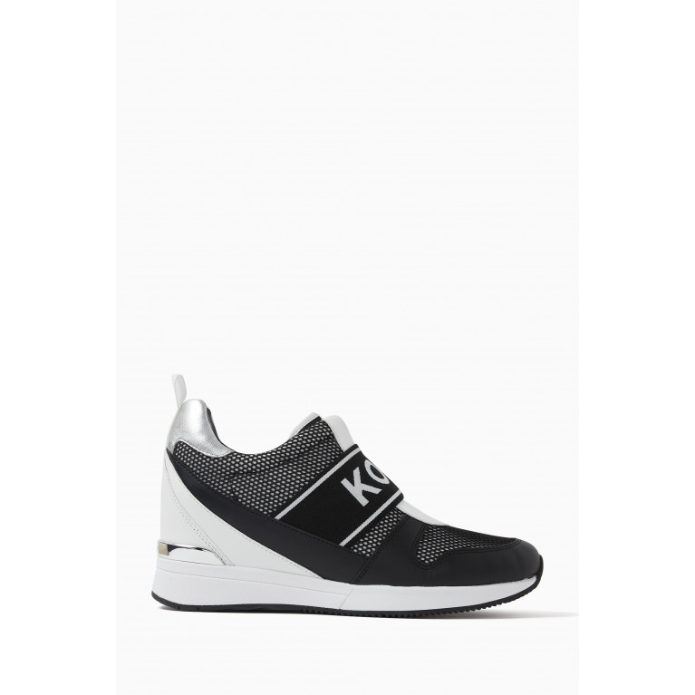 MICHAEL KORS - Maven Slip-on Wedge Sneakers in Leather & Mesh