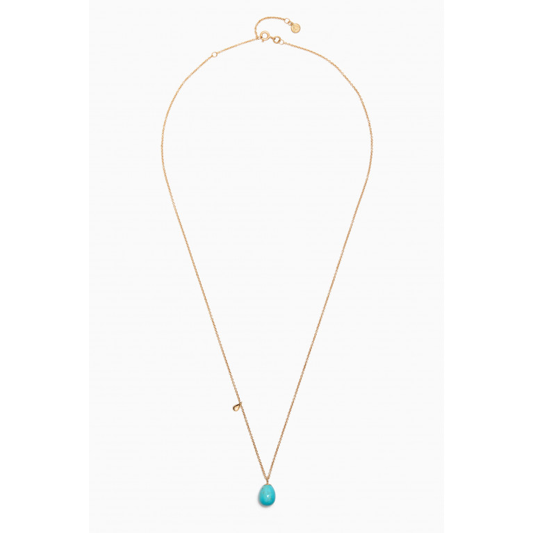 The Alkemistry - Vianna Large Turquoise Pear Drop Necklace in 18kt Yellow Gold