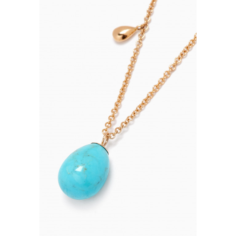 The Alkemistry - Vianna Large Turquoise Pear Drop Necklace in 18kt Yellow Gold