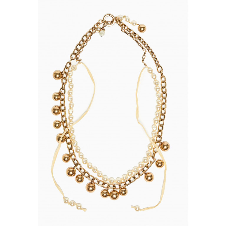 Max Mara - Savona Two-strand Necklace in Metal
