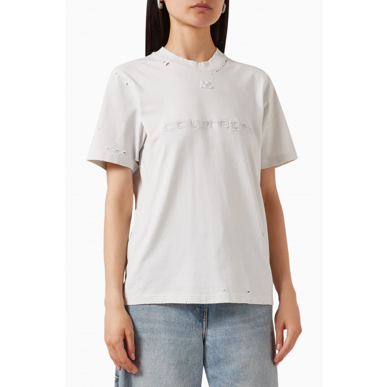 Courreges - Distressed Dry T-shirt in Jersey