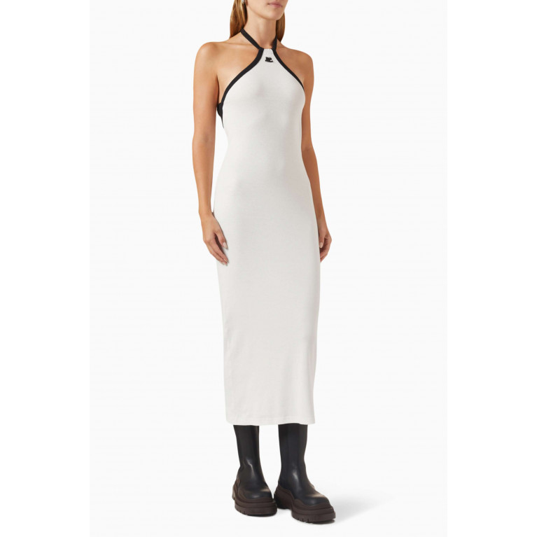 Courreges - Midi Contrast-trims Dress in Jersey White