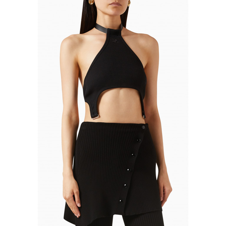 Courreges - Suspenders 90's Crop Top in Rib-knit