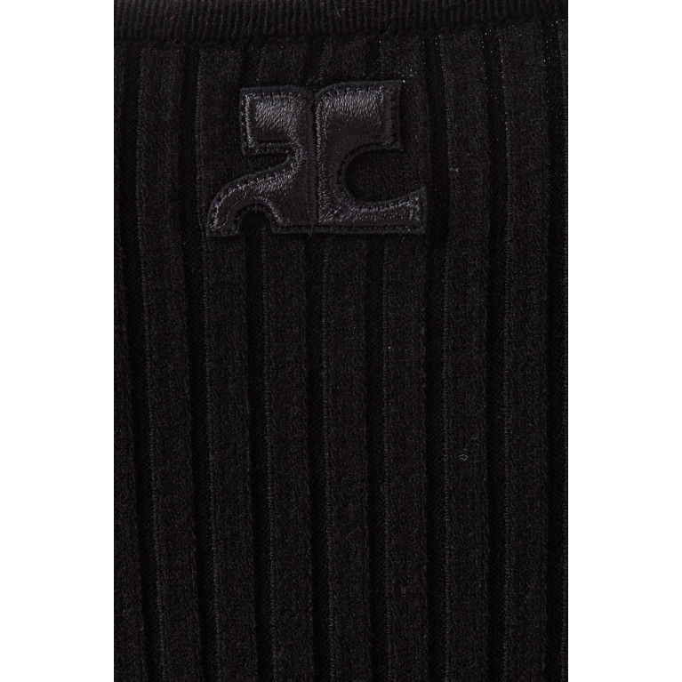 Courreges - Square Bodysuit in Ribbed Knit Black
