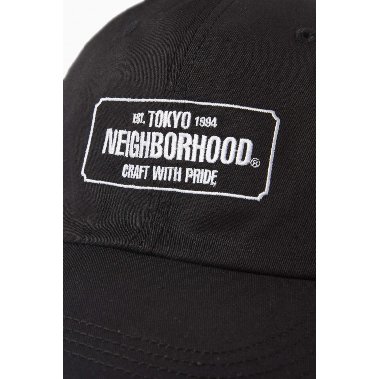 Neighborhood - Embroidered Dad Cap in Cotton Black