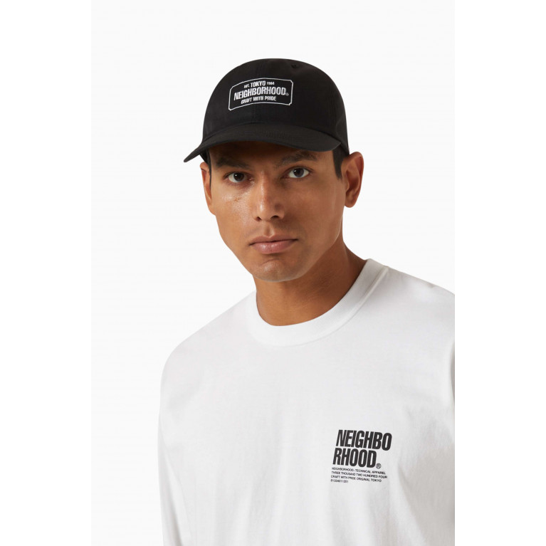 Neighborhood - Embroidered Dad Cap in Cotton Black