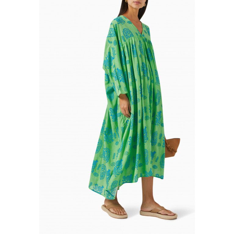 RHODE - Leo Dress in Cotton Blend Green