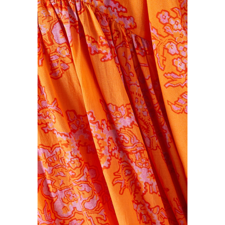 RHODE - Leo Dress in Cotton Blend Orange