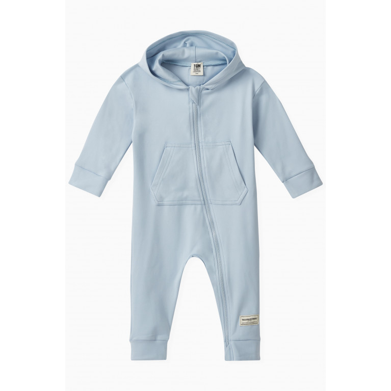 The Giving Movement - Hooded Romper in Recycled Softskin100© Blue
