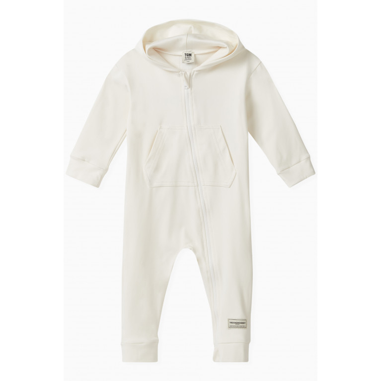 The Giving Movement - Hooded Romper in Recycled Softskin100© Neutral