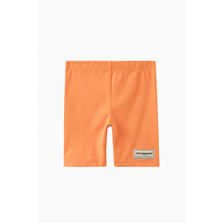 The Giving Movement - Logo Biker Shorts in Recycled Softskin100© Orange
