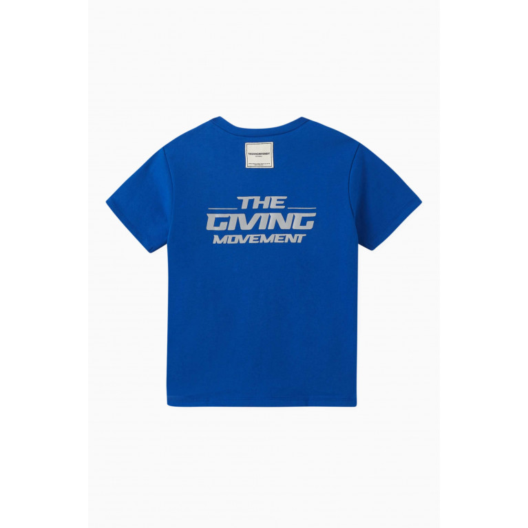 The Giving Movement - Logo T-shirt in Organic Cotton Jersey Blue