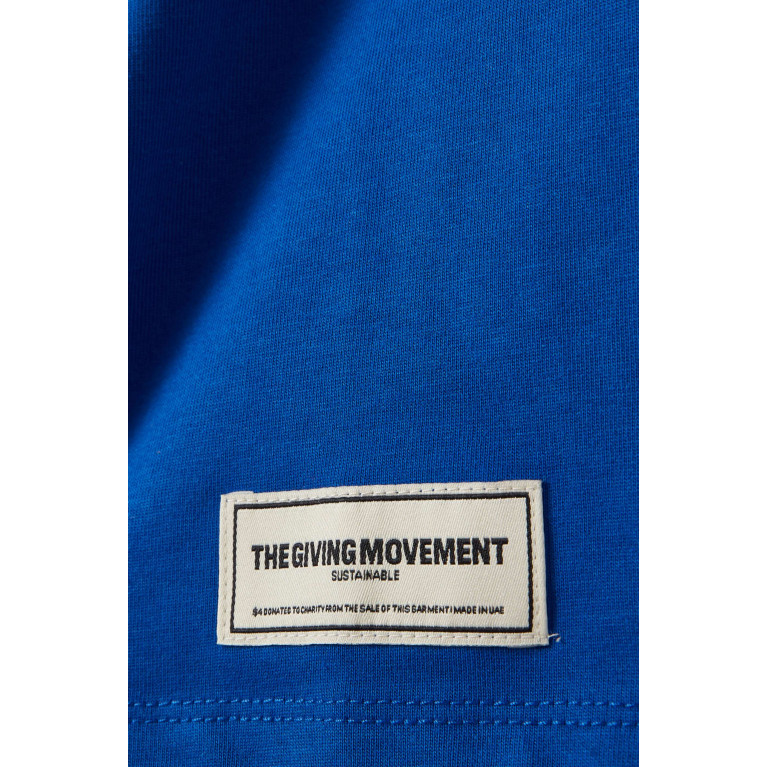 The Giving Movement - Logo T-shirt in Organic Cotton Jersey Blue