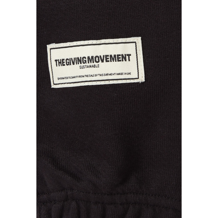 The Giving Movement - Logo-patch Sweatpants in Organic Cotton-blend Black