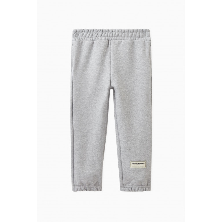 The Giving Movement - Logo-patch Sweatpants in Organic Cotton-blend Grey
