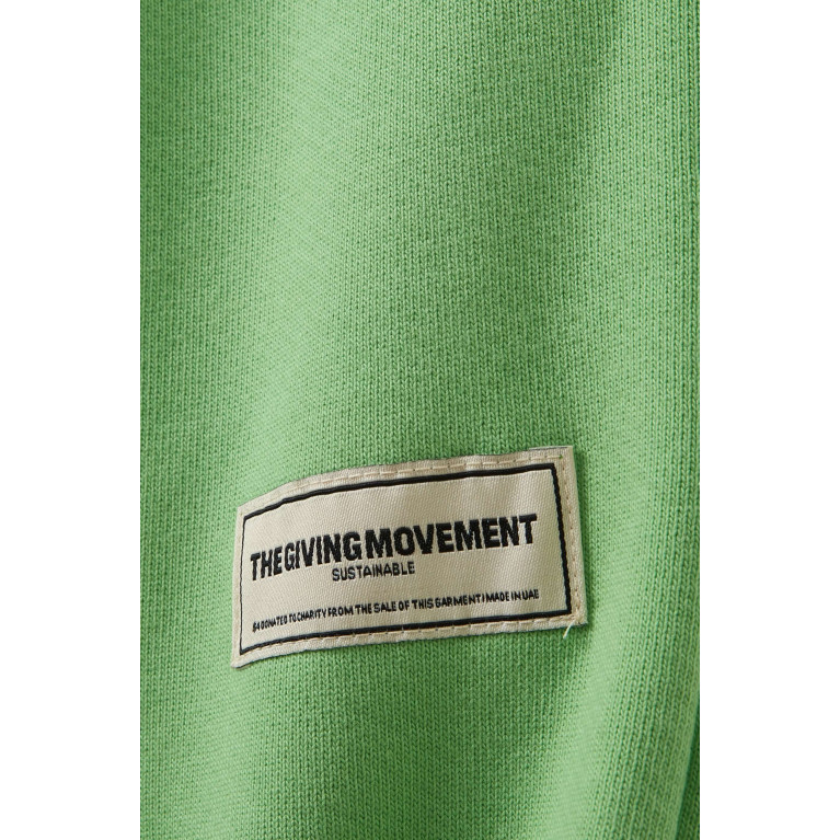 The Giving Movement - Logo-patch Sweatpants in Organic Cotton-blend Green