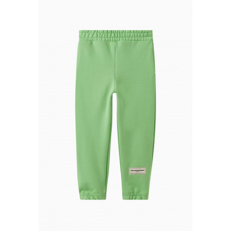 The Giving Movement - Logo-patch Sweatpants in Organic Cotton-blend Green
