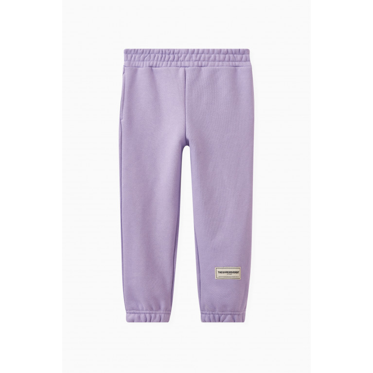 The Giving Movement - Logo-patch Sweatpants in Organic Cotton-blend Purple