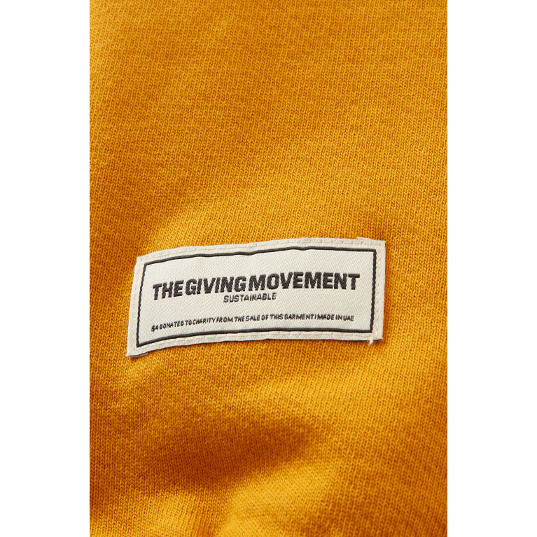 The Giving Movement - Logo-patch Sweatpants in Organic Cotton-blend Orange