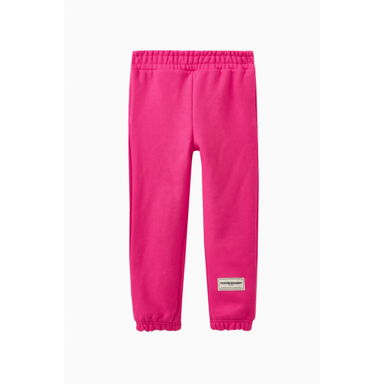 The Giving Movement - Logo-patch Sweatpants in Organic Cotton-blend Pink