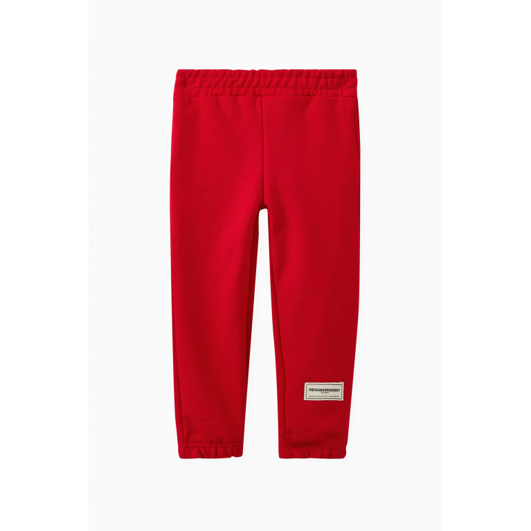 The Giving Movement - Logo-patch Sweatpants in Organic Cotton-blend Red