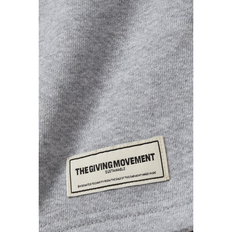 The Giving Movement - Logo Lounge Shorts in Organic Cotton-blend Grey