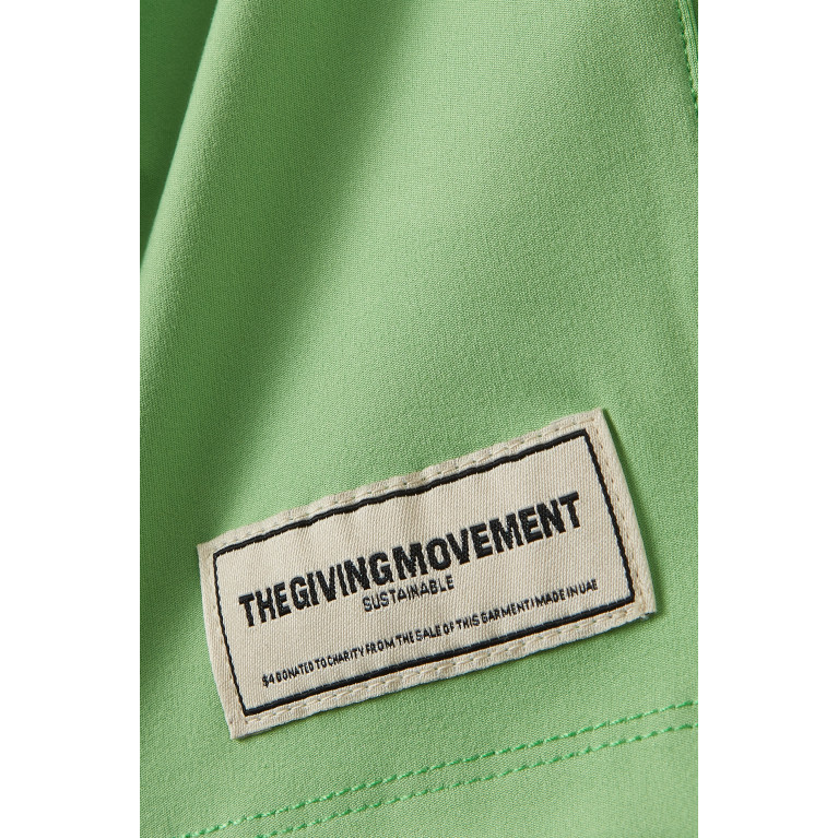 The Giving Movement - Logo Lounge Shorts in Organic Cotton-blend Green