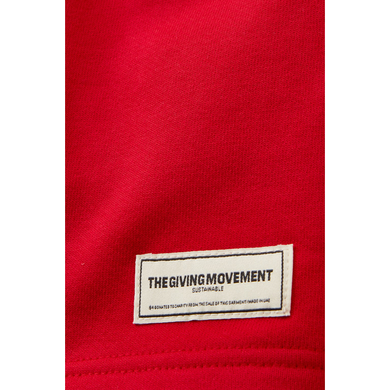 The Giving Movement - Logo Lounge Shorts in Organic Cotton-blend Red