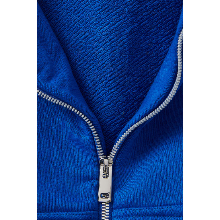 The Giving Movement - Logo Zip Hoodie in Organic Cotton-blend Blue