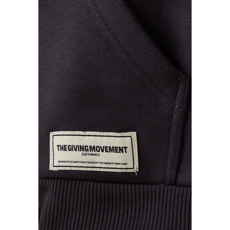 The Giving Movement - Logo Zip Hoodie in Organic Cotton-blend Grey