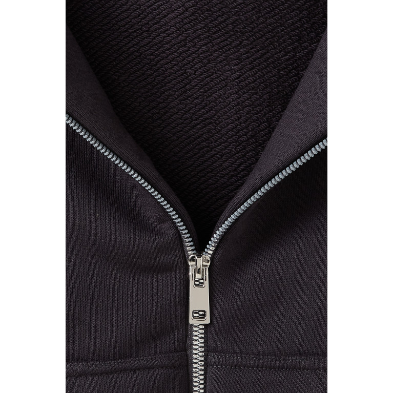 The Giving Movement - Logo Zip Hoodie in Organic Cotton-blend Grey