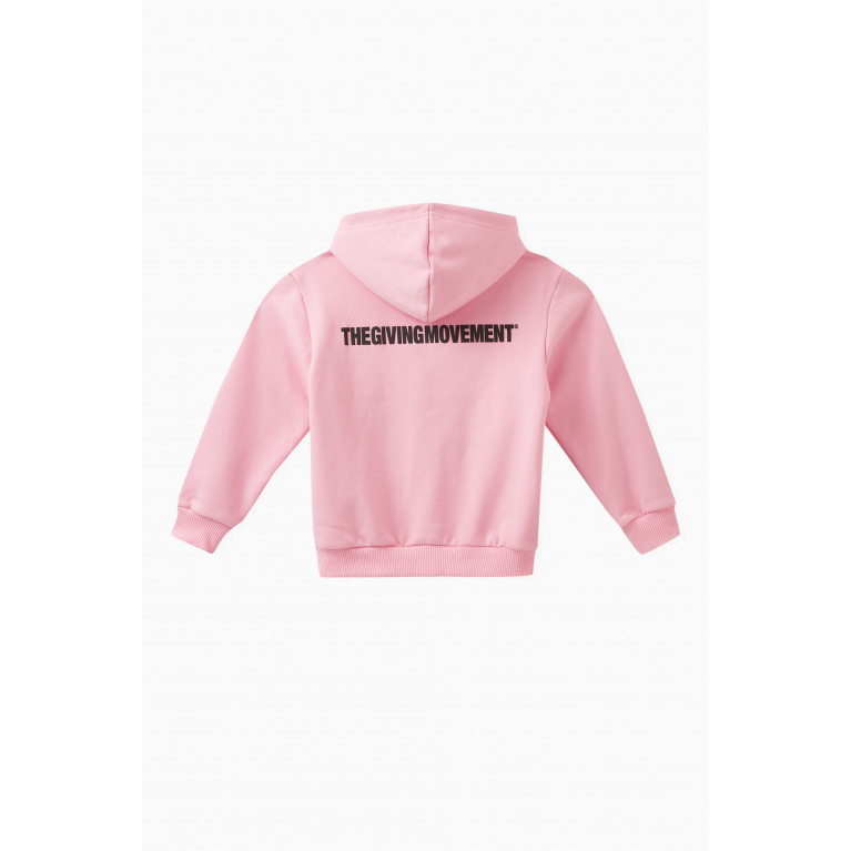 The Giving Movement - Logo Zip Hoodie in Organic Cotton-blend Pink