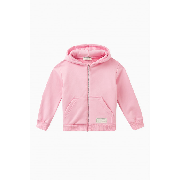 The Giving Movement - Logo Zip Hoodie in Organic Cotton-blend Pink