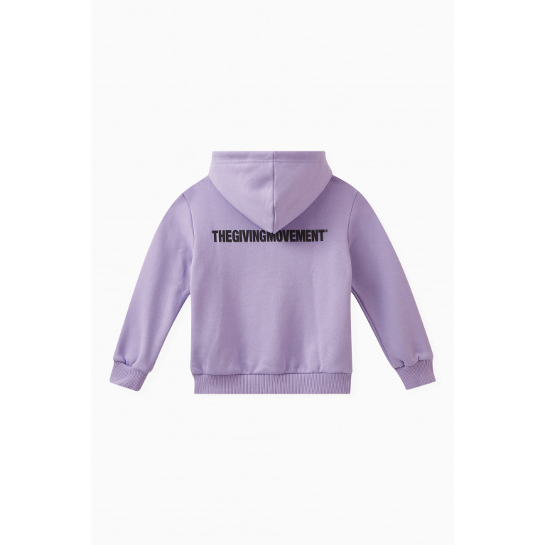 The Giving Movement - Logo Zip Hoodie in Organic Cotton-blend Purple