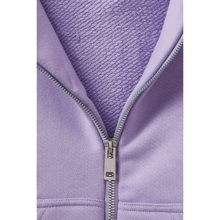 The Giving Movement - Logo Zip Hoodie in Organic Cotton-blend Purple