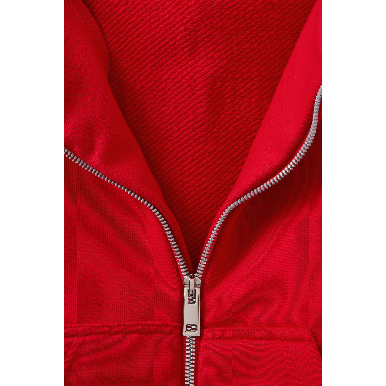 The Giving Movement - Logo Zip Hoodie in Organic Cotton-blend Red